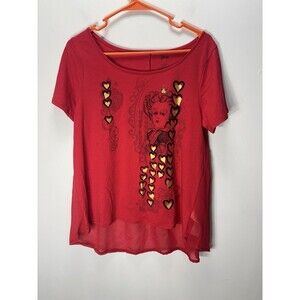 Disney Women’s Store Alice Through The Looking Glass Red Queen Shirt Cotton L